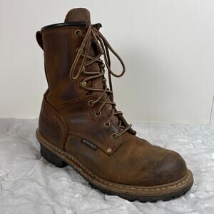 Carolina Men's Elm 8" Waterproof Leather Lace Up Logger Boots Size 8